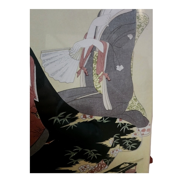 Utamaro Ukio-e Ha Gashu Matted and Framed Vintage Woodblock Print - Picture 3 of 4
